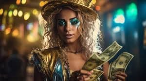 Visual dinamis gameplay live casino modern dengan iluminasi warna biru dan hijau